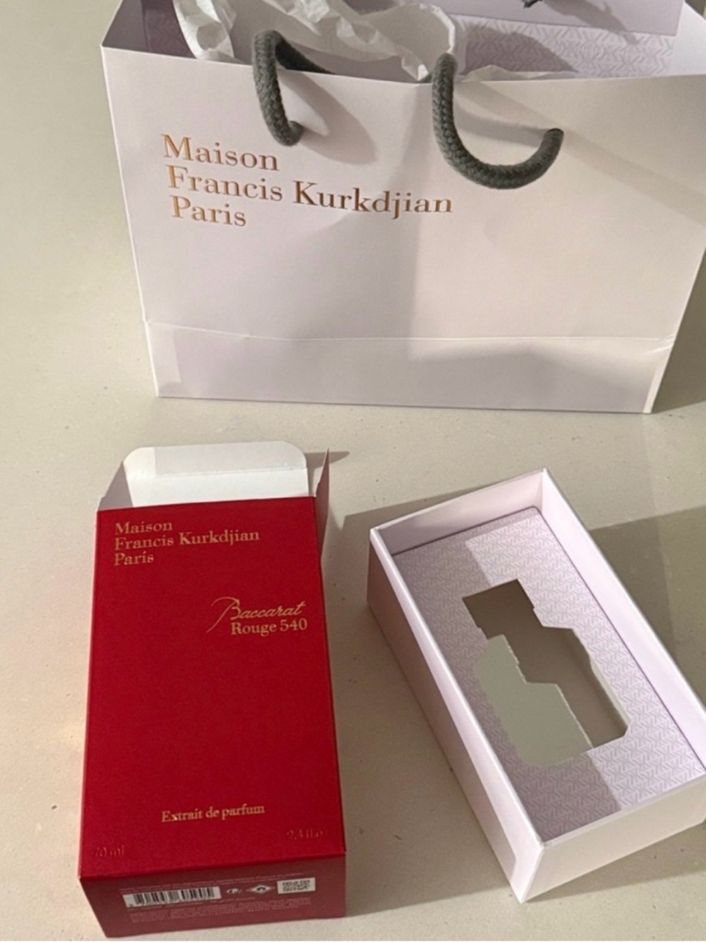 Maison Francis Kurkdjian Baccarat Rouge 540 Extrait - Red and White Packaging